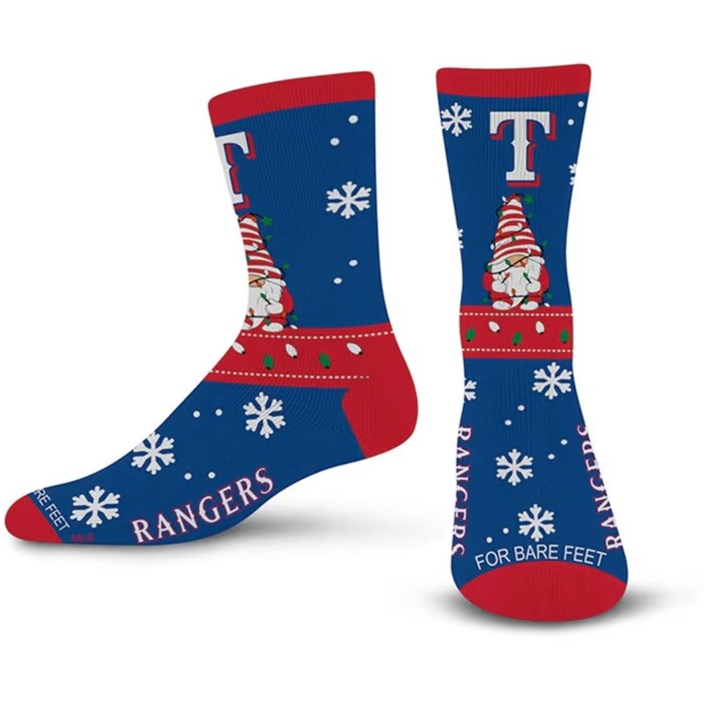 For Bare Feet Rangers Snowflake Socks - Blue and Red